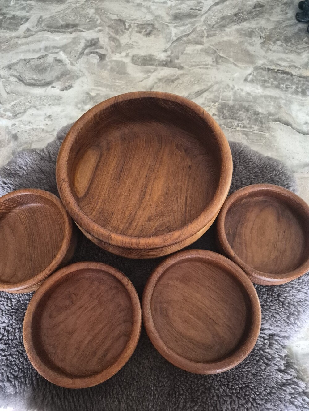 Teak Wooden Salad Bowl Set